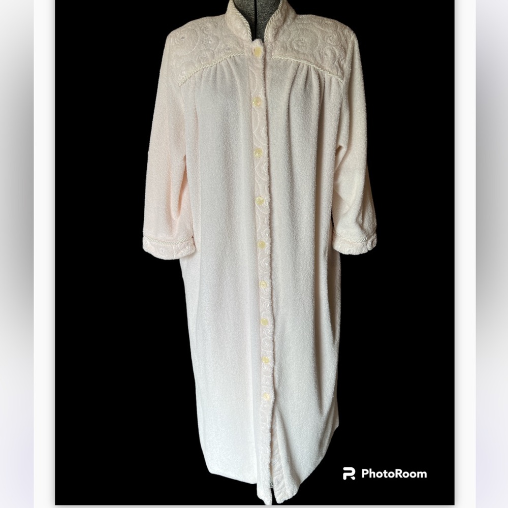 Vintage 80s Diamond Tea terry robe or swim cover
